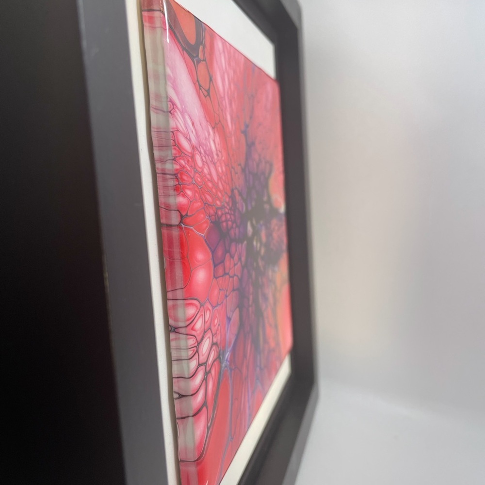Wall Abstract Art Chizuko Art Fluid Tile Art Framed Matted Signed - Picture 8 of 14